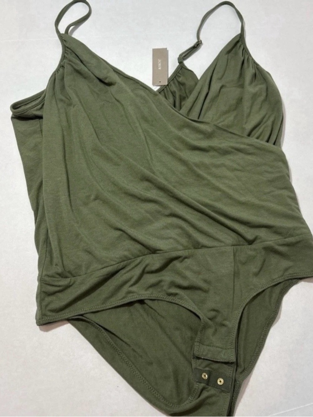 J. Crew Modal Green Bodysuit Size XL Spaghetti Strap V-Neck